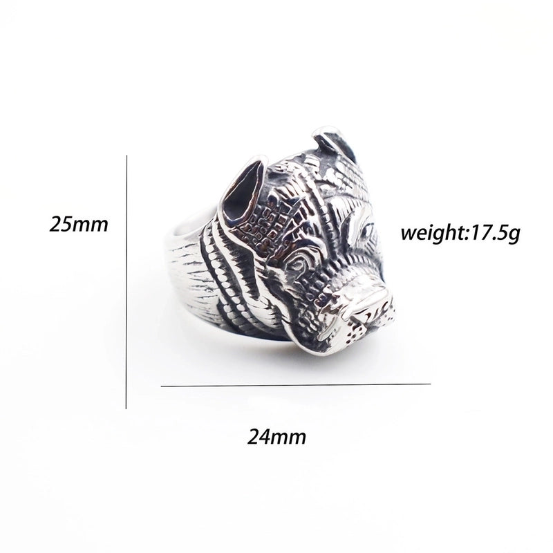 Vintage Style Punk Geometric Skull Stainless Steel Plating Halloween Men'S Rings