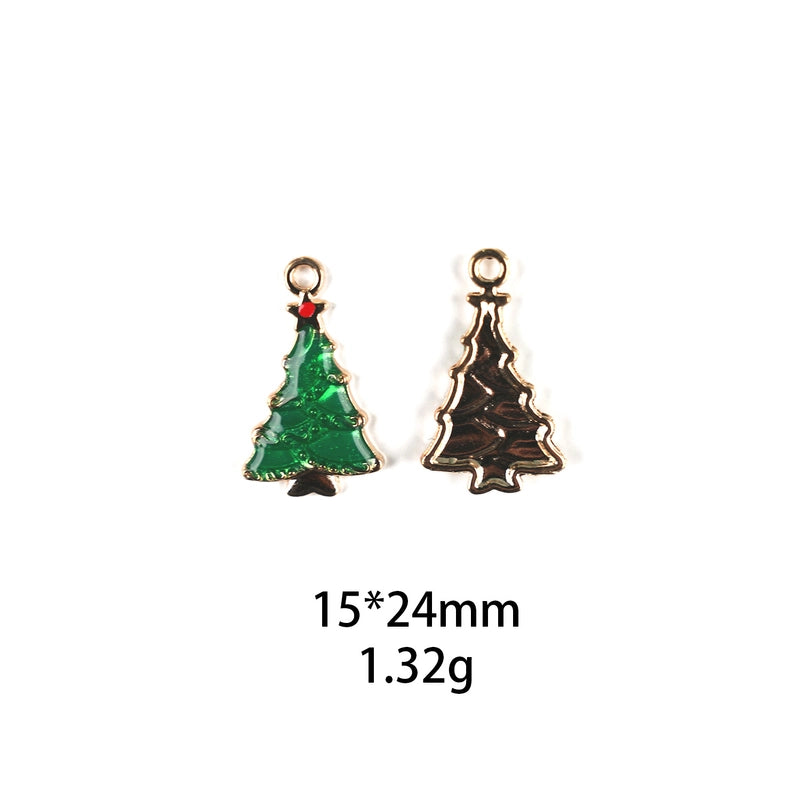 10 PCS/Package Zinc Alloy Christmas Tree Santa Claus Christmas Socks Pendant Jewelry Accessories