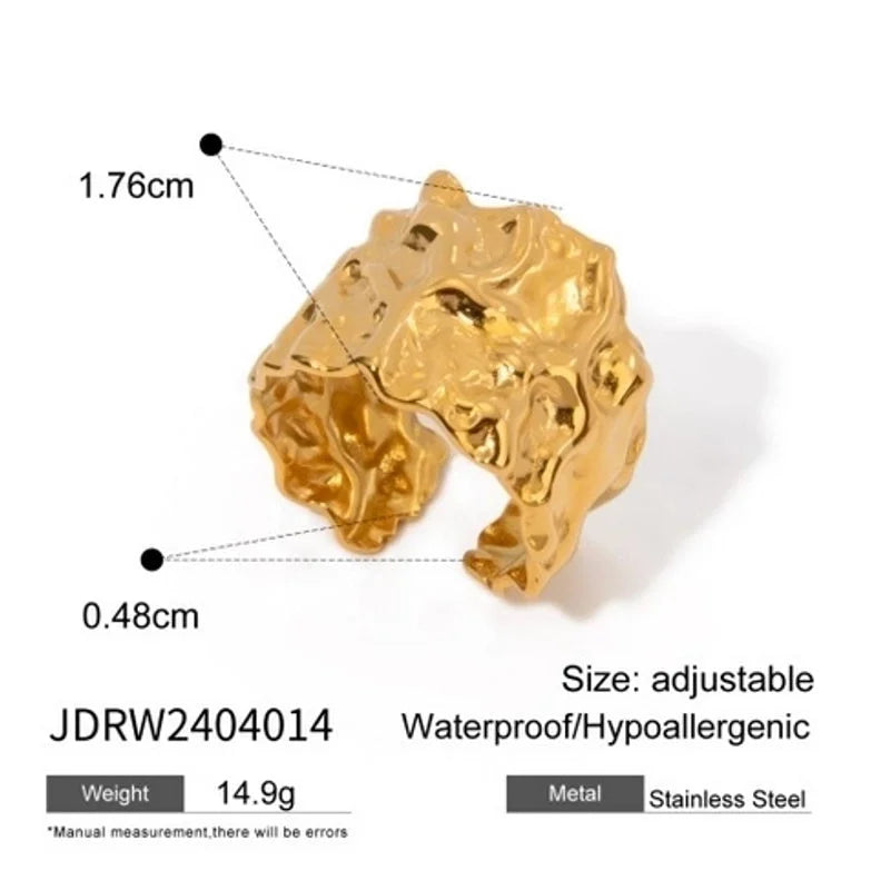 Sweet Artistic Pentagram Flower Bow Knot 304 Stainless Steel Open Rings