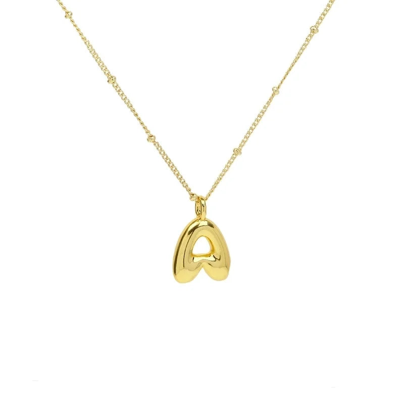 Copper Brass Minimalist Letter Pendant Necklace