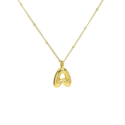 Copper Brass Minimalist Letter Pendant Necklace