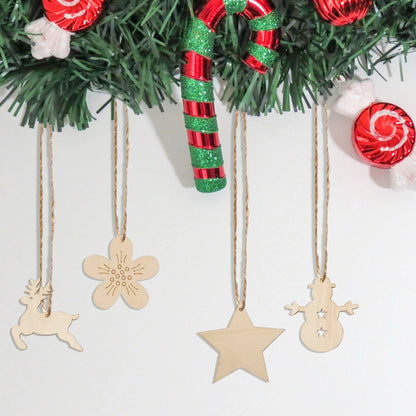 Christmas Pendant Home Decoration Supplies Wood Crafts Creative Carving Wood Christmas Tree Hanging Ornaments