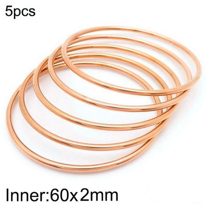 304 Stainless Steel 18K Gold Plated Minimalist Round Solid Color Bangle