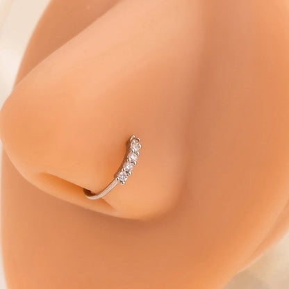 1 Piece Nose Rings & Studs Minimalist Geometric Alloy Inlay Rhinestones Nose Rings & Studs