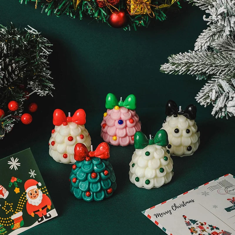 Elegant Romantic Christmas Tree Bow Knot Mixed Wax Scented Candle
