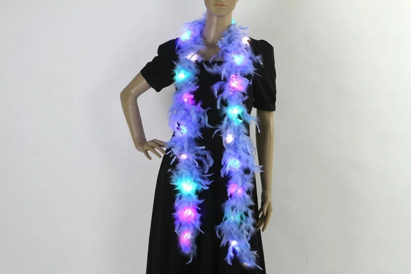 Christmas LED Feather Pendant Christmas Tree Decoration Glowing Feather Strip Holiday Party Decoration Feather Strip