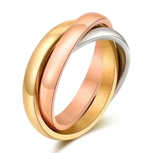 Basic Minimalist Geometric Titanium Steel Plating Rings
