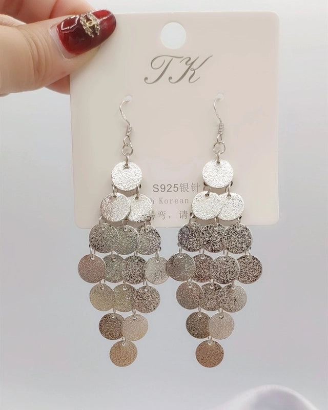 2 Pieces Elegant Star Tassel Heart Shape Inlay Alloy Artificial Pearls Rhinestones Glass Earrings