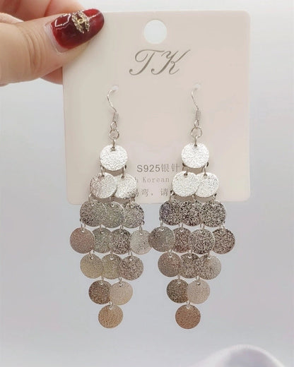 2 Pieces Elegant Star Tassel Heart Shape Inlay Alloy Artificial Pearls Rhinestones Glass Earrings