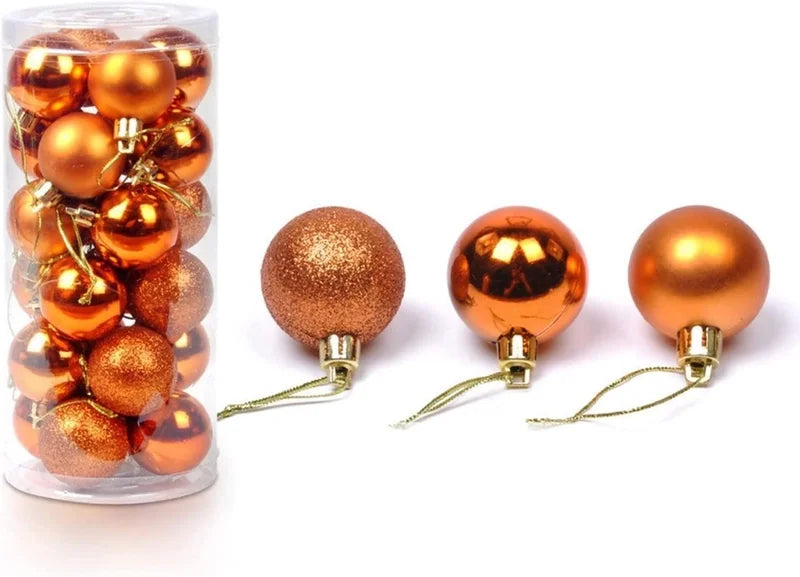 Factory In Stock 24Pcs Christmas Plastic Colored Ball Barrel Shopping Mall Holiday Party Pendant Christmas Tree