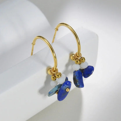 Romantic Stone Stainless Steel Plastic Drop Earrings Plating Stainless Steel Earrings