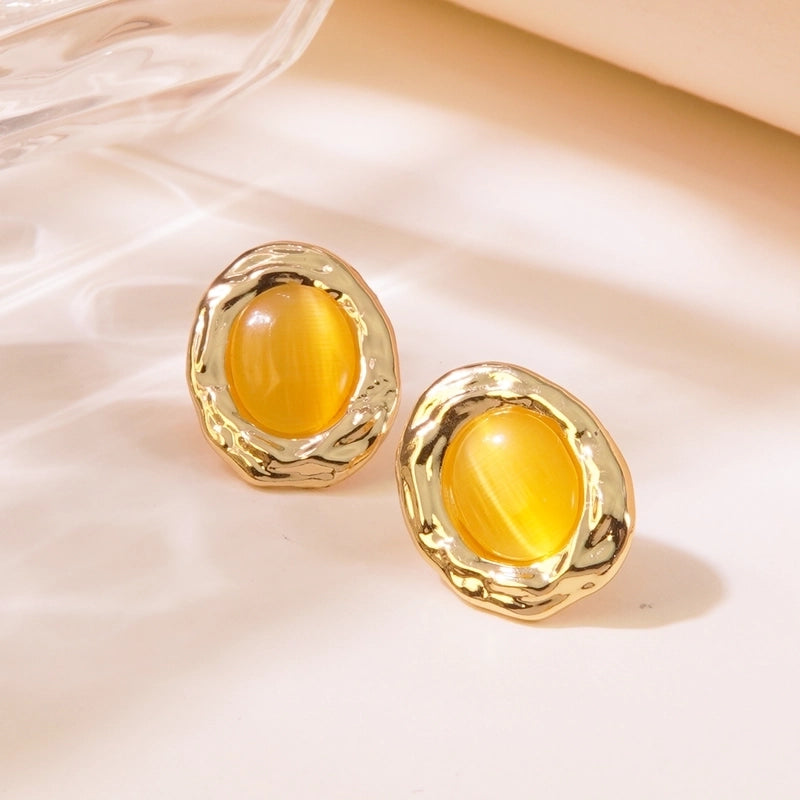 1 Pair Fairy Style Vintage Style Tropical Geometric 304 Stainless Steel Imitation Gold Ear Studs