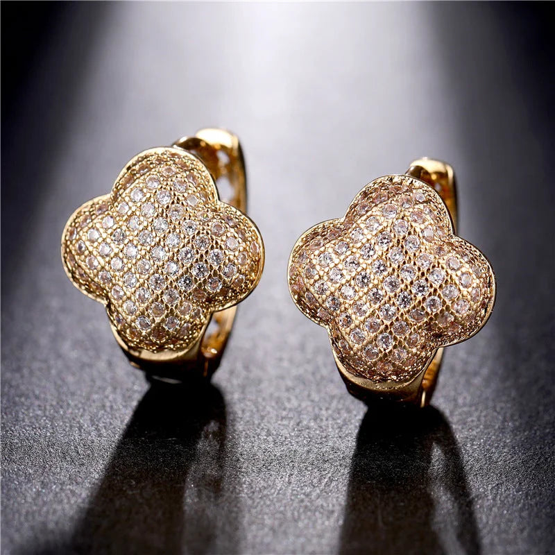 5 Pieces Women Geometric Metal Copper Stud Earrings
