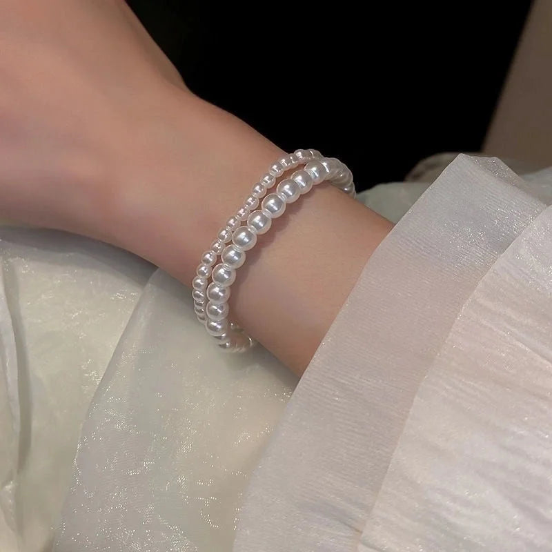 Retro Solid Color Artificial Pearls Imitation Pearl Bracelets