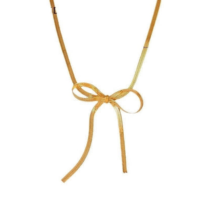 Elegant Sweet Streetwear Bow Knot Titanium Steel Plating Bracelets Earrings Necklace