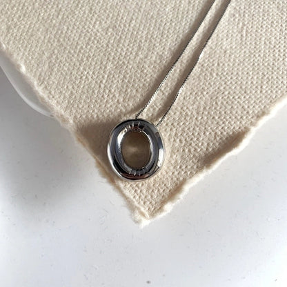 Minimalist Classic Style Letter Copper Silver Plated Pendant Necklace In Bulk