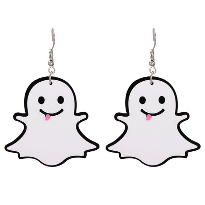 Halloween Pumpkin Ghost Acrylic Resin Earrings