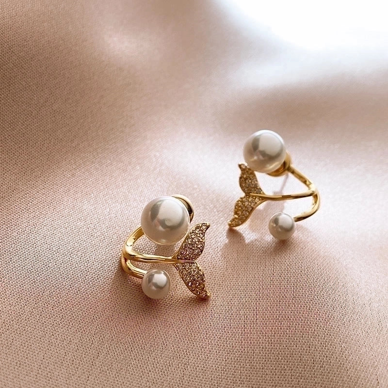 Sweet Square Heart Shape Bow Knot Imitation Pearl Alloy Rhinestone Inlay Opal Women\'s Earrings 1 Pair