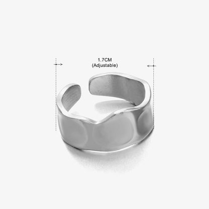 3 Pieces Basic Classic Style Geometric Leaf Stainless Steel Plating Open Rings