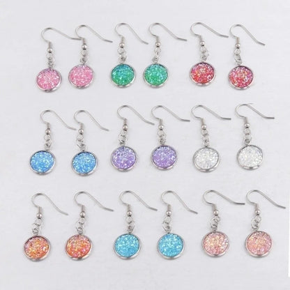 5 Pieces Minimalist Round Stainless Steel Resin Resin None Drop Earrings