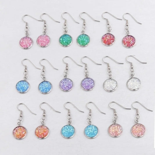 5 Pieces Minimalist Round Stainless Steel Resin Resin None Drop Earrings