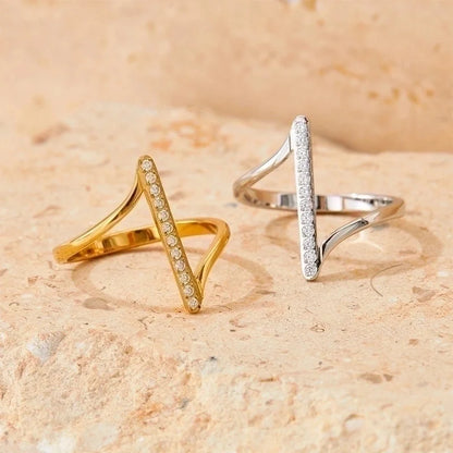 3 Pieces Retro Solid Color 304 Stainless Steel 16K Gold Plated White Gold Plated Gold Plated None Inlaid Zircon Wave Ring