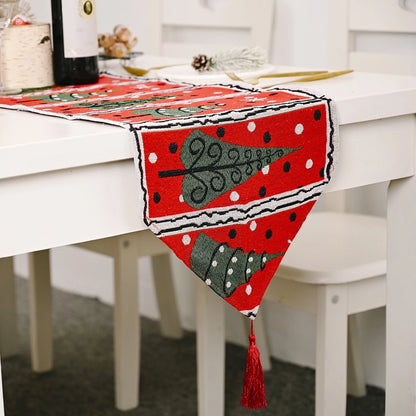 New Christmas Decoration Knitted Cloth Table Runner Creative Christmas Table Decoration