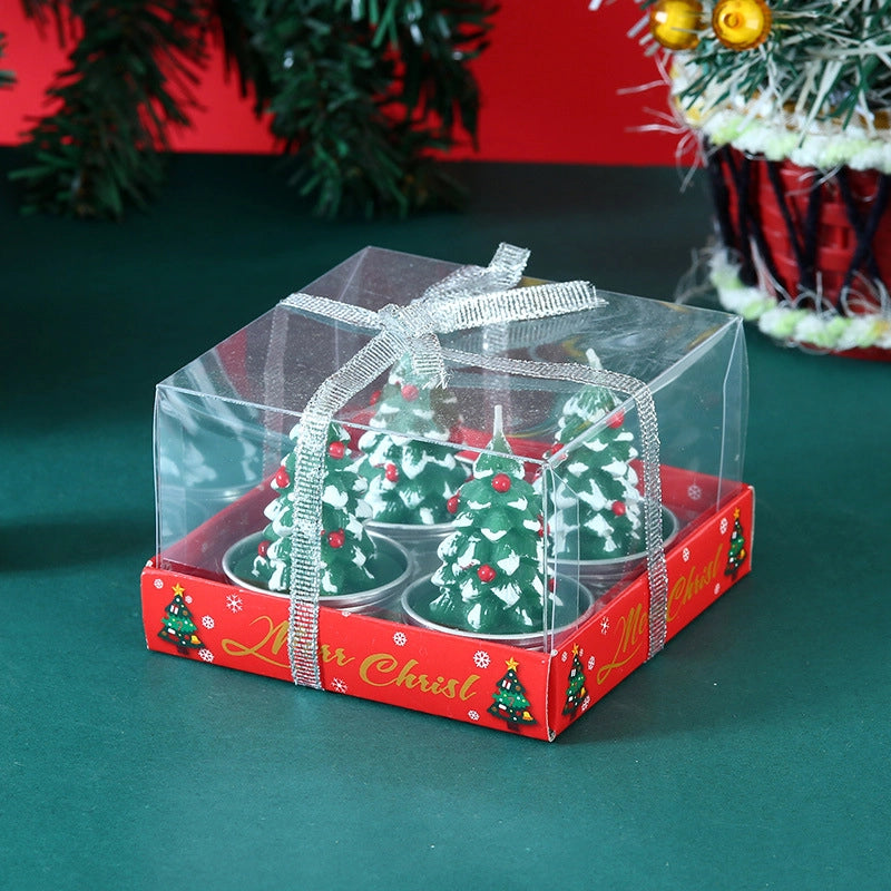 Christmas Christmas Tree Santa Claus Paraffin Christmas Candle 1 Set