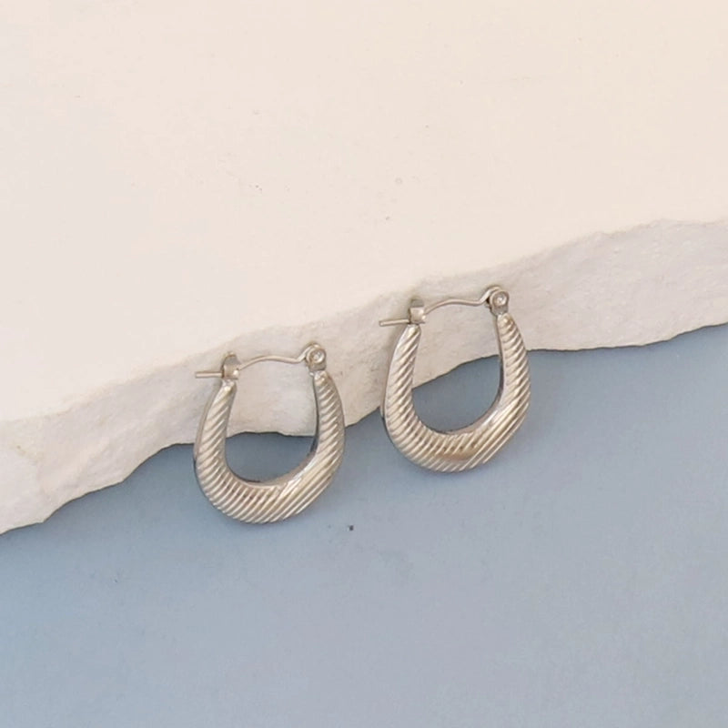 1 Pair Minimalist Round Square Heart Shape 304 Stainless Steel Earrings