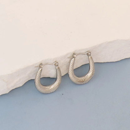 1 Pair Minimalist Round Square Heart Shape 304 Stainless Steel Earrings