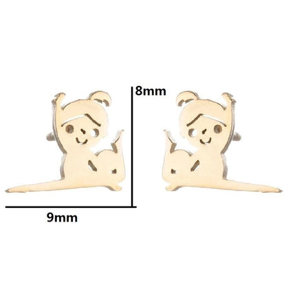 1 Pair Minimalist Solid Color Irregular Plating 304 Stainless Steel 18K Gold Plated Ear Studs