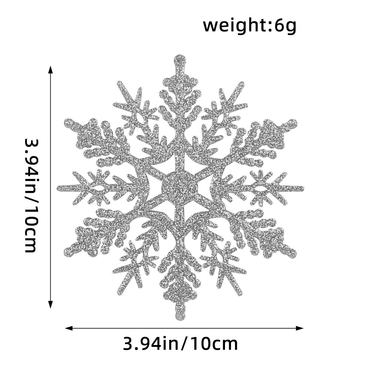 Christmas Decoration 10cm Snowflakes Plastic Sprinkles Snowflakes Christmas Tree Decoration Hollow Snowflake Ornaments