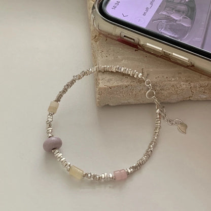 Minimalist Heart Shape Gold Plated Beaded Bracelets 1 Piece