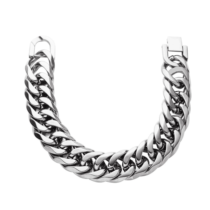 Hip-Hop Punk Geometric 304 Stainless Steel Cuban Link Chain Curb Chain Bracelets In Bulk