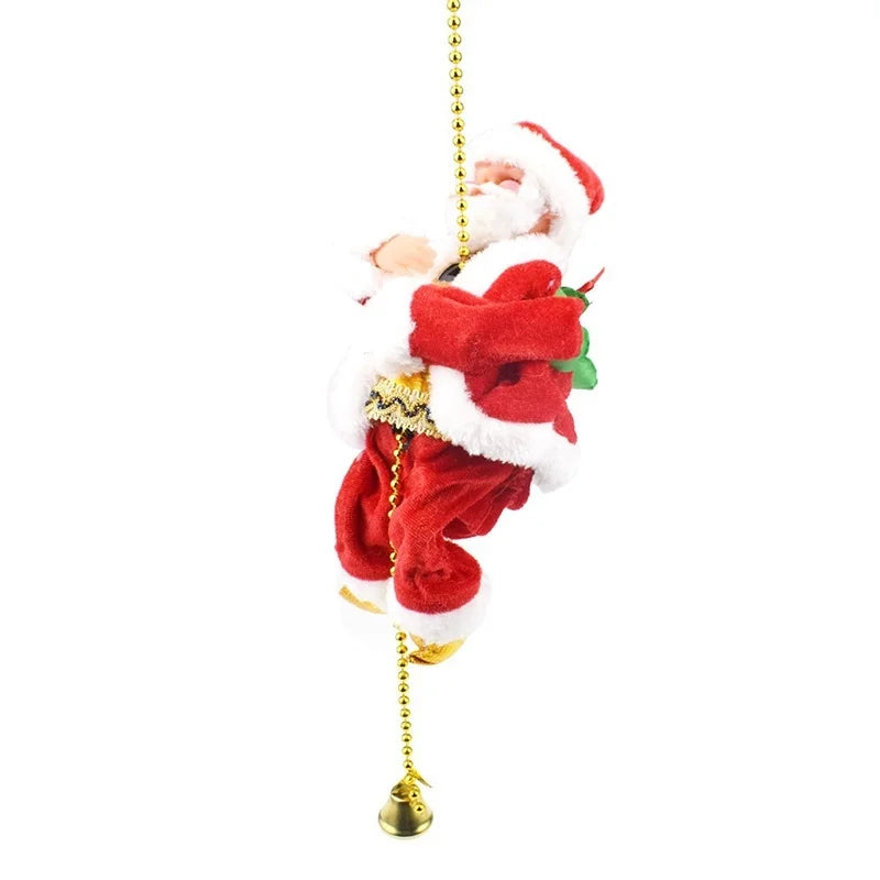 Crawling Beads Electric Music Santa Claus Climbing Ladder Deer Pull Car Creative Christmas Gift Christmas Decoration Ornaments