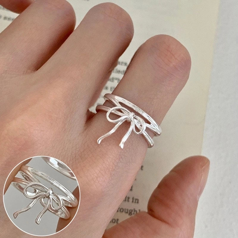 Vintage Style Bow Knot Copper Plating Open Rings