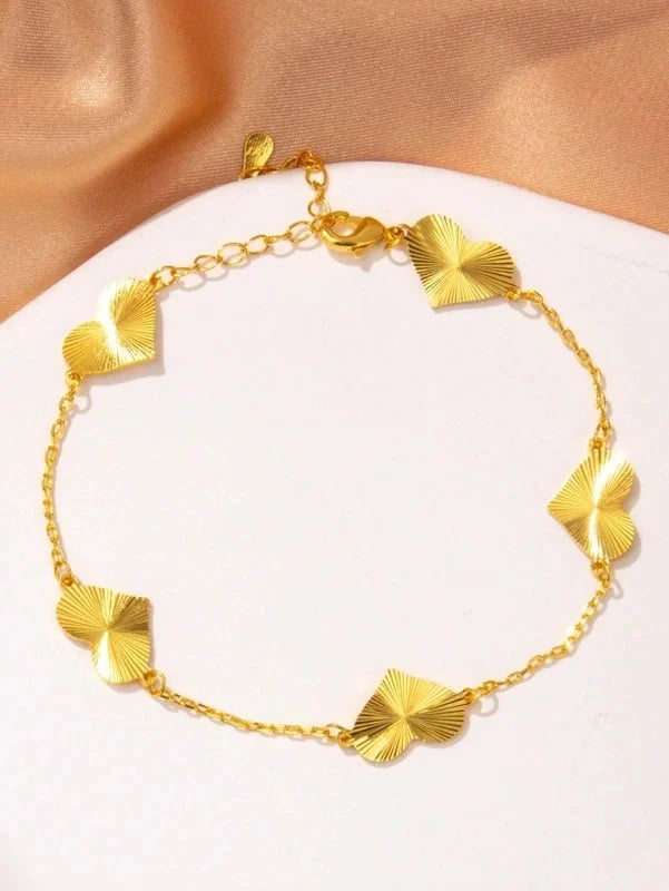 Copper Cable Chain Round Heart Shape Gourd Bracelets