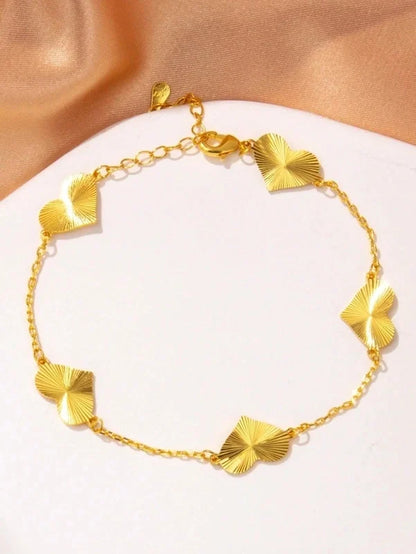 Copper Cable Chain Round Heart Shape Gourd Bracelets