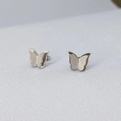 1 Pair Minimalist Butterfly Plating Titanium Steel 18K Gold Plated Ear Studs