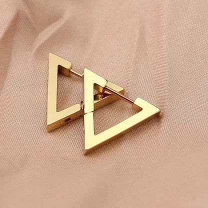 1 Pair Minimalist Triangle Hexagon Plating 304 Stainless Steel 18K Gold Plated Stainless Steel Earrings