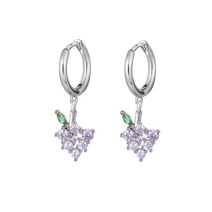 1 Pair Fashion Fruit Pineapple Watermelon Copper Inlaid Zircon Drop Earrings