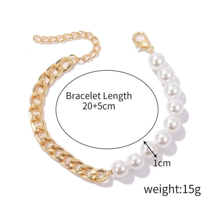 Fashion Geometric Heart Shape Imitation Pearl Alloy Plating Women\'s Bracelets