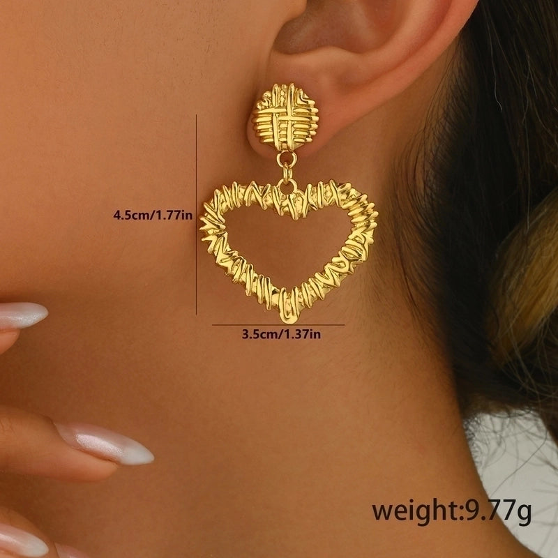 1 Pair Elegant Sweet Starfish Heart Shape Butterfly Inlay 201 Stainless Steel Pearl Stainless Steel Earrings