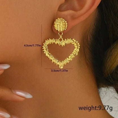 1 Pair Elegant Sweet Starfish Heart Shape Butterfly Inlay 201 Stainless Steel Pearl Stainless Steel Earrings