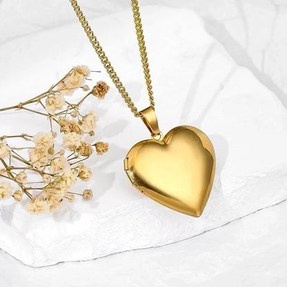 Vintage Style Classic Style Square Oval Heart Shape 304 Stainless Steel Plating Pendant Necklace