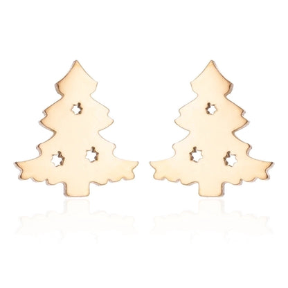 1 Pair Fashion Christmas Tree 304 Stainless Steel 18K Gold Plated Ear Studs