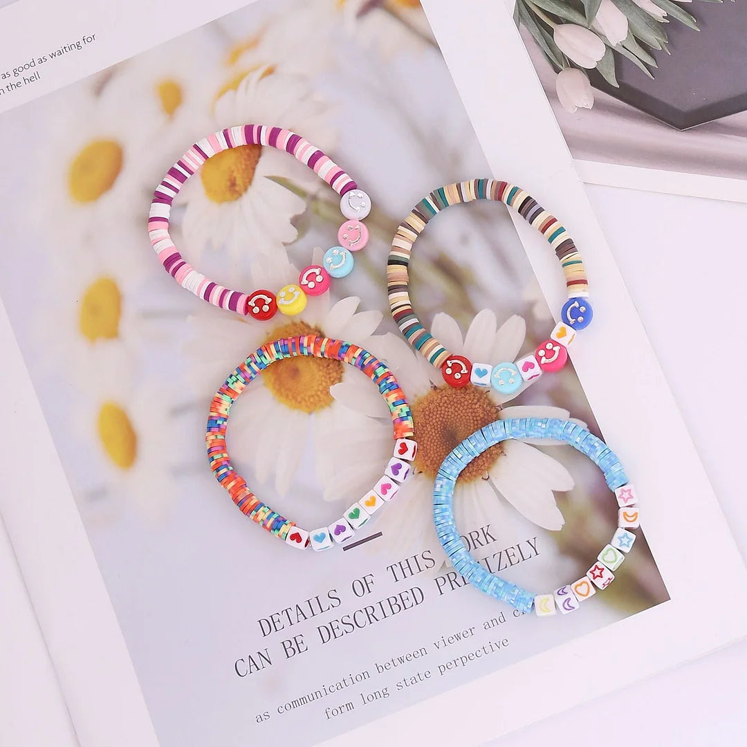 Women Bohemian Rhombus Bead Knitting Bracelets