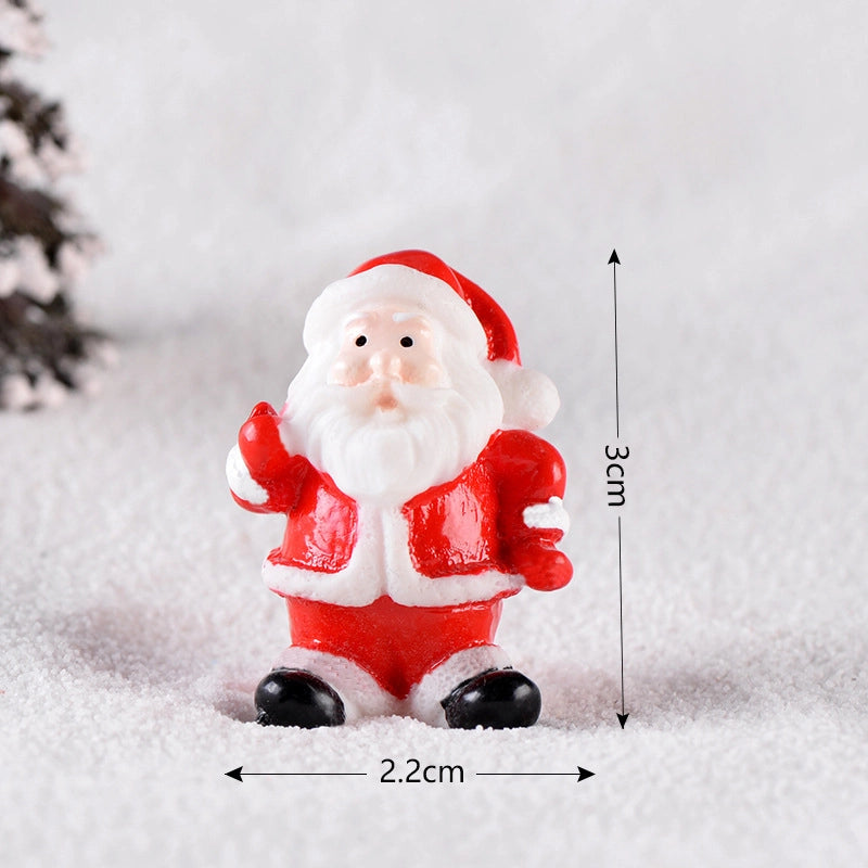 New Christmas Old Man Snowman Micro Landscape Snow Scene Train Box Christmas Socks Small Gift Bells Resin Ornaments