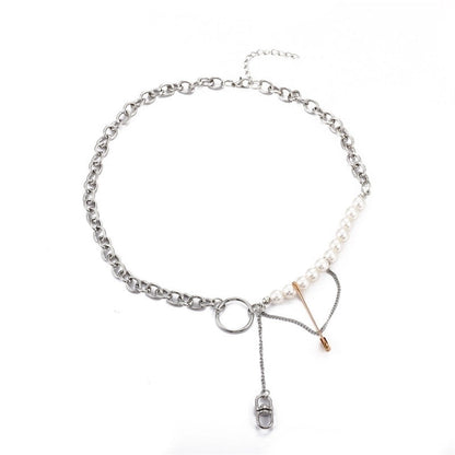 Hip-hop Minimalist Solid Color Flower Lock Metal Copper 18k Gold Plated Gold Plated Silver Plated Crystal Zircon Layered Necklaces Pendant Necklace Necklace In Bulk