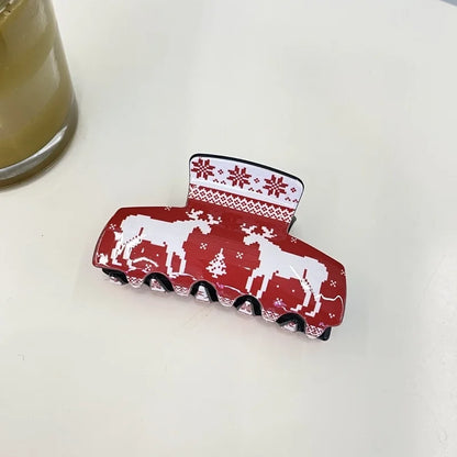 Christmas Cute Women's Christmas Hat Letter Snowflake Arylic Hair Claws